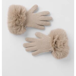 ALO YOGA Courchevel Cashmere Gloves- OAT HEATHER